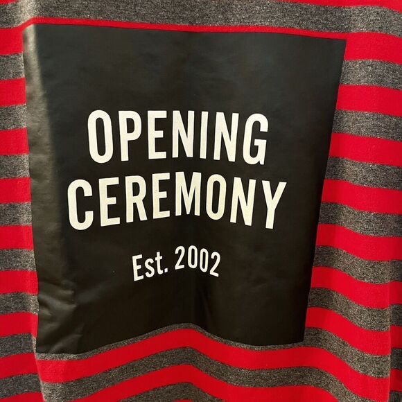 Opening Ceremony Red and Gray Striped Crewneck Sweatshirt Women's Size Medium - Picture 4 of 13